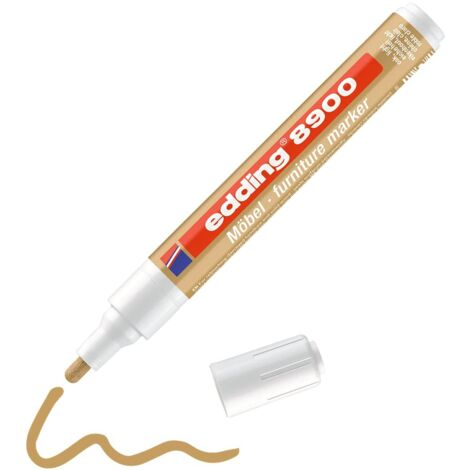 Edding 8900 pennarello permanente per mobili - punta tonda 1,5-2mm - resistente a il light - asciugatura rapida - colore rovere chiaro