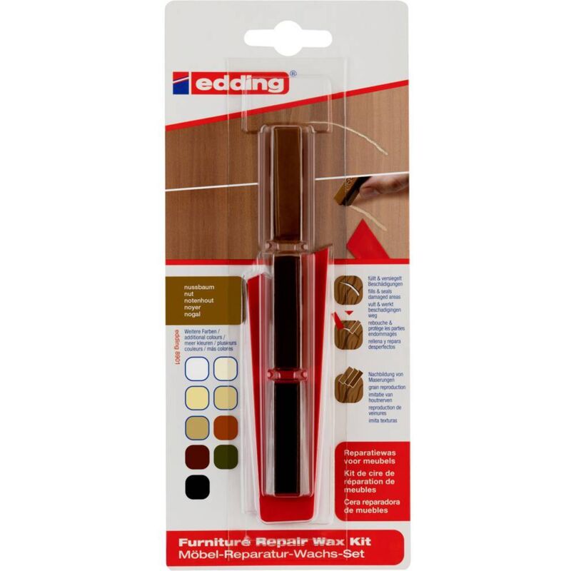 Cire de réparation pour meubles 8901 noyer, blister de 3