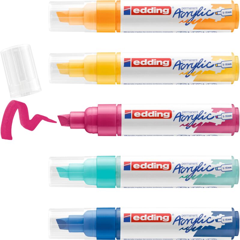 Edding - Acrylic Marker 5000 breit abstrakt 5Stück