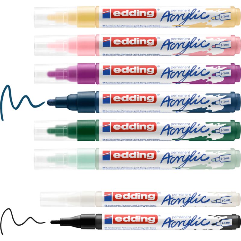 Edding - Acrylic Marker Start Easy Set nordic 8Stück
