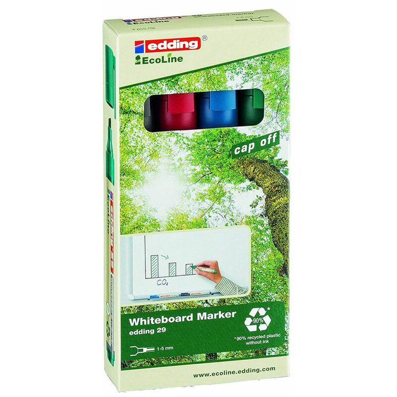 Edding - 29 EcoLine Whiteboard Marker Chisel Tip 1-5mm Line Assorted Colour