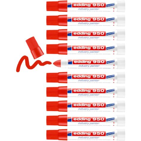 Edding - E950002 - Marcatore a cera colore rosso P/tonda tratto 10 mm adatto a contrassegnare superf
