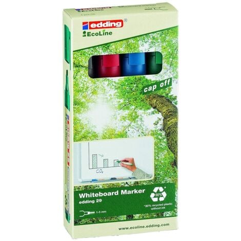 edding 29 EcoLine Whiteboard Marker Chisel Tip 1-5mm Line Assorted Colour