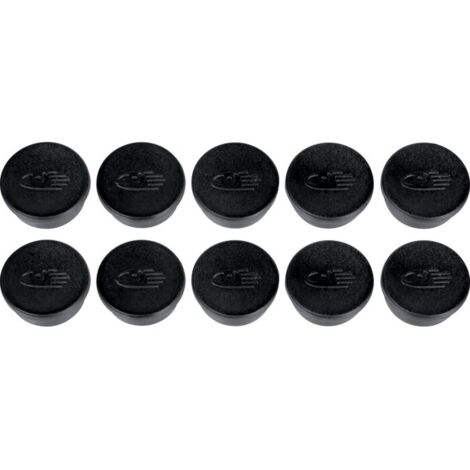 Edding – Lot de 10 aimants ronds noirs 20 mm – Force magnétique 250 g/cm² – Surface anti-rayures – Pour tableaux blancs et supports magnétiques