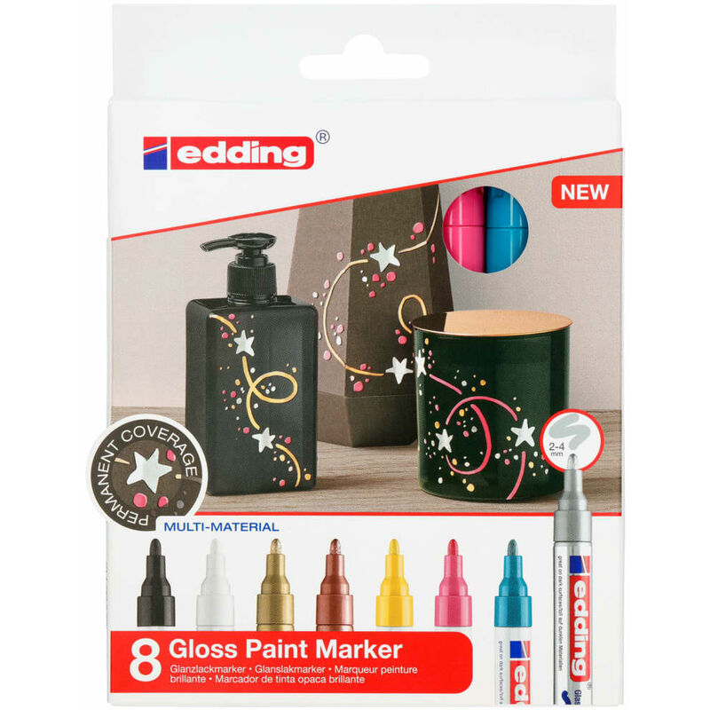 

Rotulador de pintura brillante 8 unidades multicolor 750 - Edding