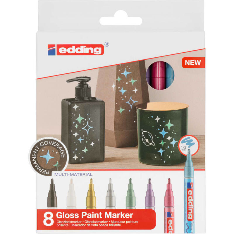 

Rotulador de pintura brillante 8 unidades multicolor 751 - Edding