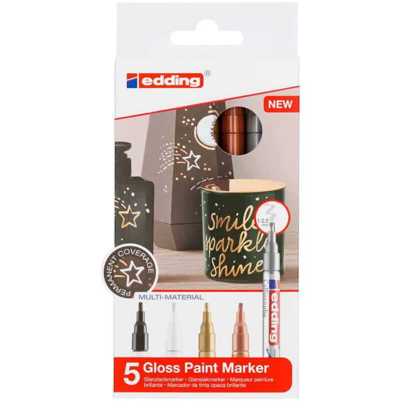 

Rotulador de tinta brillante 5 unidades multicolor 753 - Edding