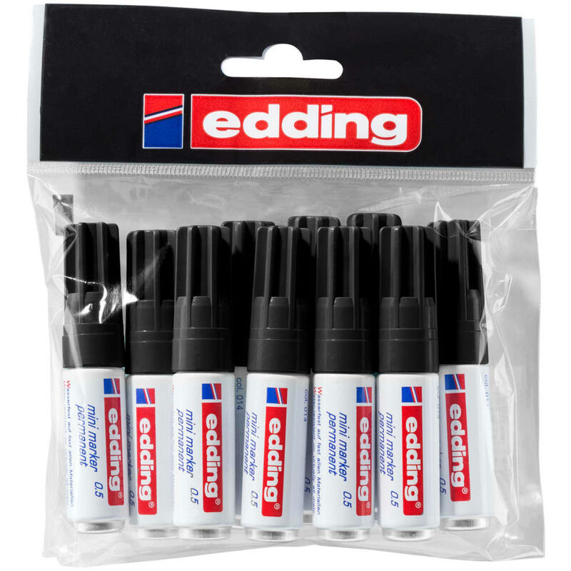 

Rotulador permanente 10 unidades negro mini 0,5 - Edding