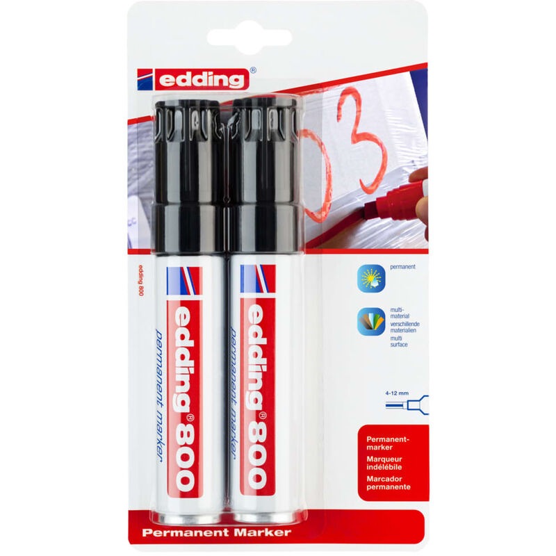 

Rotulador permanente 2 unidades negro 800 - Edding