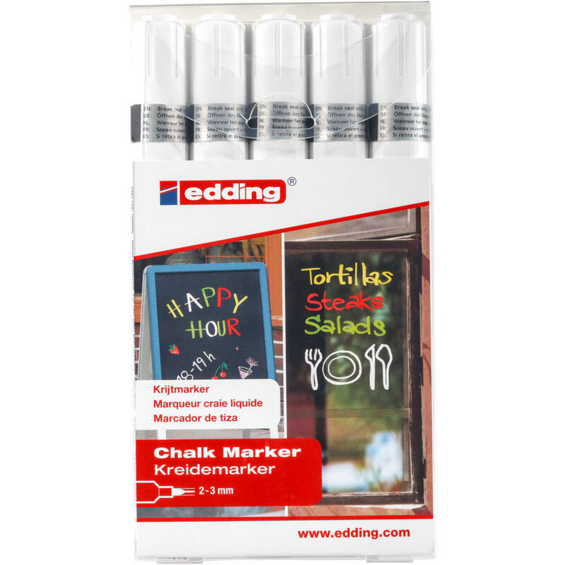 

Rotuladores de tiza 5 unidades blanco 4095 - Edding