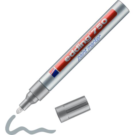 Edding Set 10 Pennarelli Argento Punta Media Inchiostro Permanente Resistente Acqua