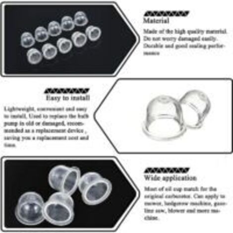 Ede 12 poires d'amorçage pour carburateur (19 mm et 22 mm) - Pompe d'allumage - Accessoires pour carburateur de débroussailleuse, tronçonneuse, souffleur et tondeuse à gazon