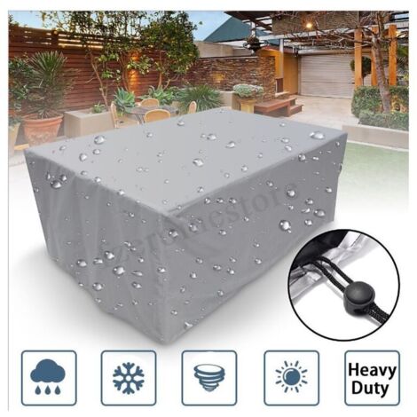 Ede 180x150x80cm housse de protection rectangulaire pour meubles de jardin, en polyester, imperméable, anti-poussière, anti-UV, pour chaise ou table de jardin