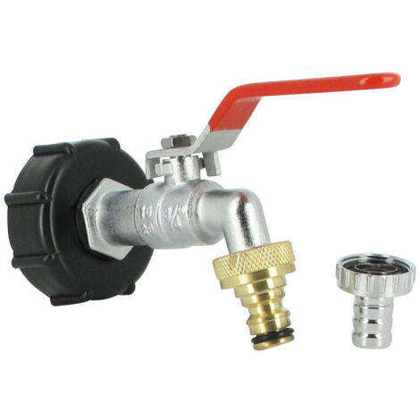 Ede 3/4Raccord cuve  - Robinet laiton chromé 15 mm + Nez 20x27