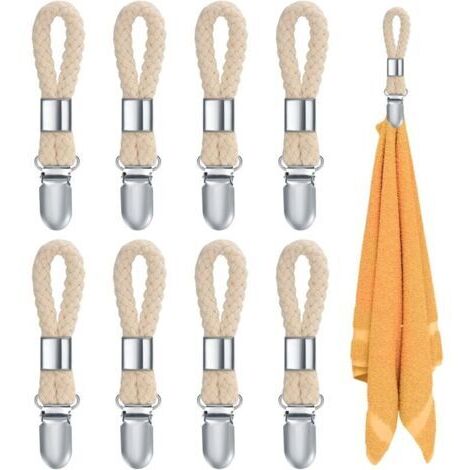 Ede 8 Pièces Pince à Serviette, Accroche Torchon, Crochet Torchon Porte Serviette Salle de Bain, Clips Porte-Torchon Placards Serviettes Suspendues