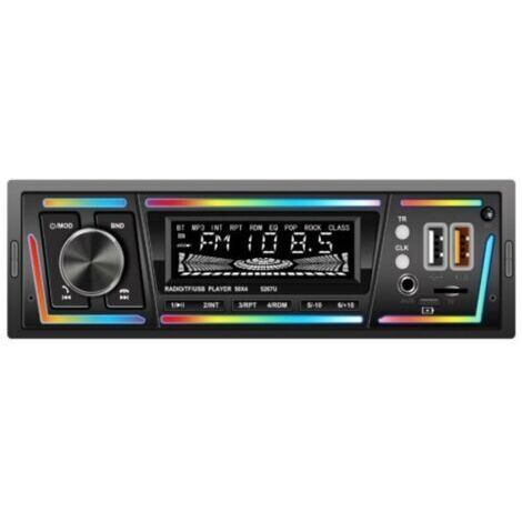 Ede Autoradio Bluetooth avec RDS, port de chargement USB-C, mode lecteur multi-lumière, FM/AM, autoradio 1 DIN avec 2 ports USB/MP3/AUX/carte SD/réglages audio DSP/égaliseur
