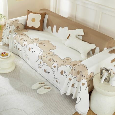 Ede Café Squeeze Bear 180X230 Coussin de canapé monobloc, housse de canapé intégrale anti-griffures de chat, adaptée à toutes les saisons, serviette/housse de canapé