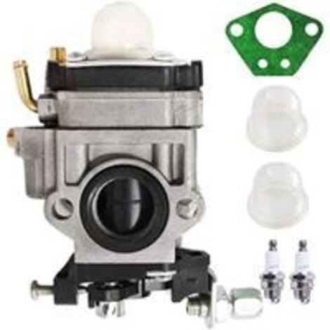 Ede Carburateur de rechange pour débroussailleuse 5 en 1 43cc, 47cc, 49cc, 50cc, 52cc avec pompe d'allumage, joint et bougie.