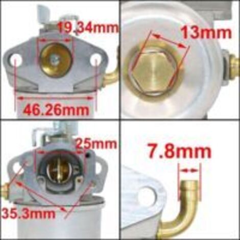 Ede Carburateur géant S pour motoculteur Briggs & Stratton Craftsman Intek 190 6 CV et 206 5,5 CV