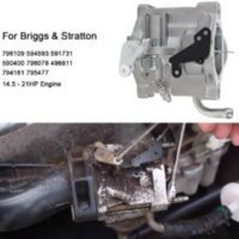 Ede Carburateur S-GIANT 796109 594593 pour moteurs Briggs & Stratton 591731 590400 796078 498811 794161 795477 de 14,5 à 21 CV, tracteur de jardin à tour autoportée Craftsman