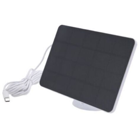 Ede Chargeur de Panneau Solaire éTanche 4W pour CaméRa de SéCurité à Domicile Chargeur Alimenté par Cellules Solaires avec Câble de Charge, Blanc
