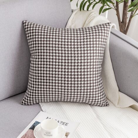 Ede Châtaigne foncé 40X60 (taie d'oreiller simple) Taies d'oreiller à motif pied-de-poule, coussins de tête de lit, coussins de bureau, coussins de dossier de voiture, housses de coussin de canapé