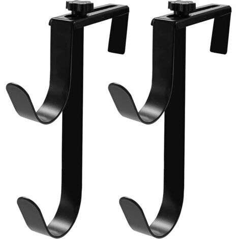 Ede Crochets de clôture de piscine réglables en aluminium, crochets robustes pour tuyaux de piscine, accessoires pour écumoire de piscine (2, noir)