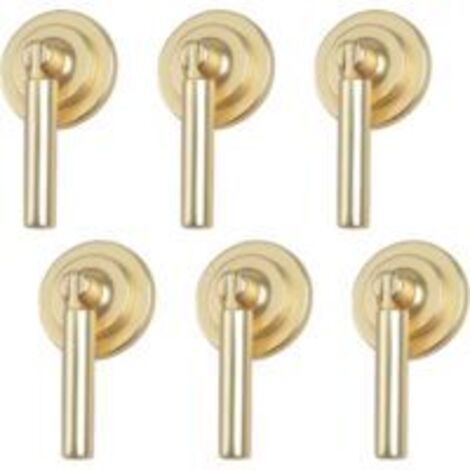 Ede Ensemble de 6 poignées de meubles Sollbry en forme de larme, en alliage de zinc brossé, avec vis de fixation pour armoires, tiroirs, portes et meubles décoratifs (cylindre suspendu long).