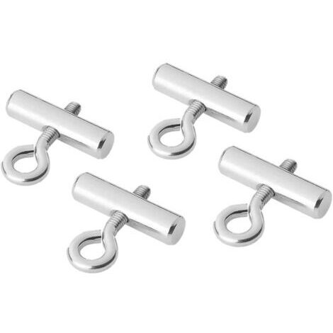 Ede Ensemble de 8 butées de rail tubulaires (8-10 mm), en acier galvanisé robuste, pour auvents, bâches et voiles d'ombrage, montage facile.