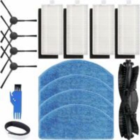 Ede Ensemble de pièces de rechange et d'accessoires pour aspirateur Tikom G8000/G8000 Pro, pour Honiture G20/G20 Pro, pour Laresar Evol 3, 1 brosse principale, 4 filtres, 4 brosses latérales, 4 balais