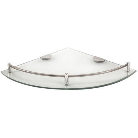 Ede Étagère D'angle Verre, Avec Chrome Fixation