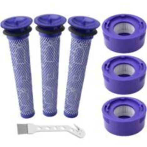 Ede Filtres de rechange pour aspirateurs Dyson V7 et V8 : 3 post-filtres HEPA et 3 pré-filtres Rebirthcare