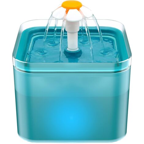 Ede Fontaine a Eau Chat, Distributeur Eau pour Chat Ultra Silencieux, Distributeur Eau Chat avec Lumière LED, 2L Fontaine Chat, avec Filtre à Charbon Actif Et Pompe à Eau