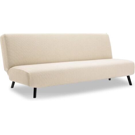 Ede Housse de canapé, housse élastique de canapé 3 places pour Clic Clac, housse de canapé jacquard élastique réglable (3 places, beige)