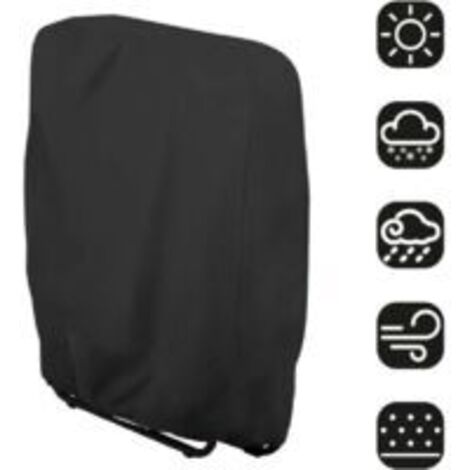 Ede Housse de chaise pliante Housse de protection pour chaise longue Bain de soleil Mobilier de jardin étanche anti-UV Protection contre les dommages, 71 x 110 cm(noir)..DEBUNS