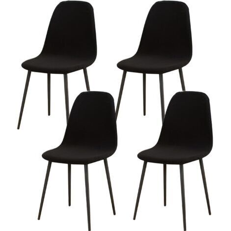 Ede Housses de chaise modernes du milieu du siècle pour chaises de salle à manger, lot de 4 housses de chaise extensibles, pour cuisine, bureau et salon
