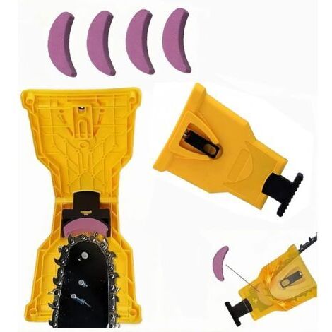 Ede Kit d'affûtage pour tronçonneuse avec 4 pierres à aiguiser  Affûteur pour tronçonneuse  Outil d'affûtage pour chaînes de 14/16/18/20 pouces