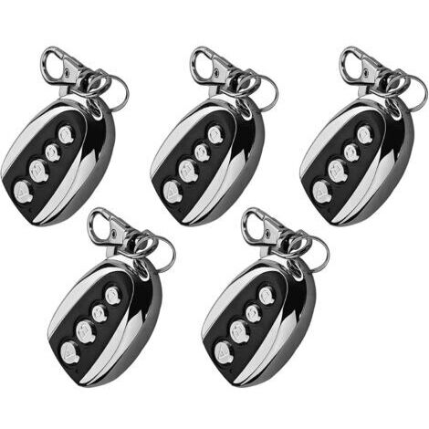 Ede Lot de 5 télécommandes de porte de garage 433 MHz - Ouvre-porte/fermeture automatique de portail coulissant - Compatible avec la plupart des ouvre-portes à code fixe