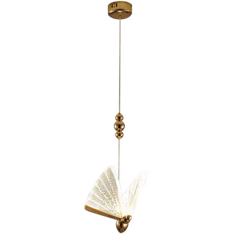 Ede Luminaire suspendu moderne à 1 lumière, lustre décoratif en forme de papillon, plafonnier en acrylique pour escalier de cuisine de chambre à coucher, suspension à LED en forme de papillon-transpar