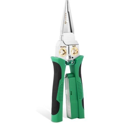 Ede Pince à dénuder 8 en 1 avec testeur de tension, pince à dénuder, pince à sertir et séparateur, dénudage de fils AWG 10-18 pour travaux d'électricien