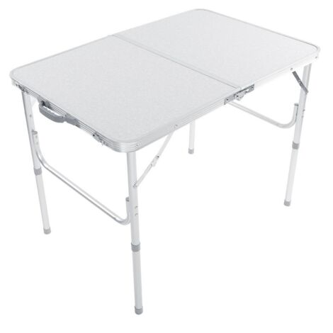 Ede Pliante Table de Camping Pique-Nique en Aluminium 90x60x69.5cm Pliable Mallette Plate Fourmis, Blanc