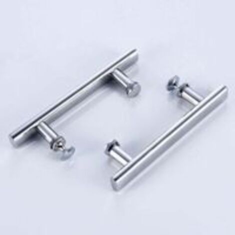 Ede Poignée de meuble - lot de 2, 145 mm (14,5 cm), chromée, pour portes de douche, entraxe compris..DEBUNS
