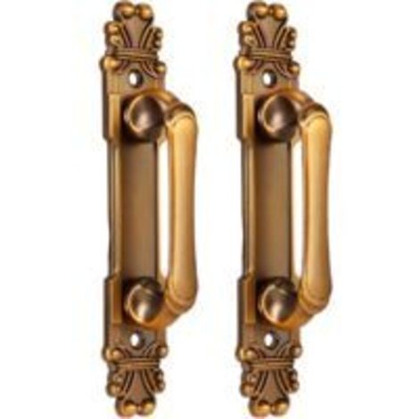 Ede Poignée de porte Sollbry, poignée en aluminium vieilli pour portes de placard, tiroirs, armoires, lot de 2, accessoires d'ameublement