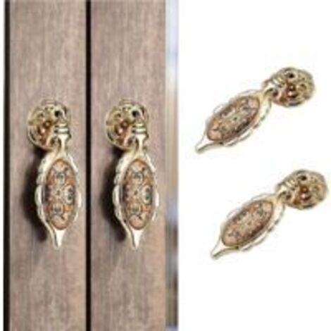 Ede Poignées de meubles Sollbry (lot de 2) en alliage de zinc, boutons de meubles à motif floral antique avec vis, poignées de tiroir de cuisine