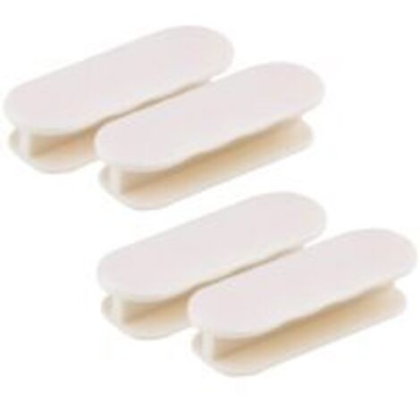 Ede Poignées de porte autocollantes (pièces), poignées de placard, poignées de meubles, poignées de porte-fenêtre, poignées en plastique pour fenêtres et meubles en verre, poignées de tiroir, blanches