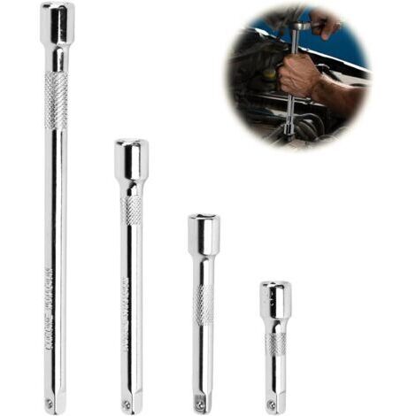 Ede Rallonge cliquet 1/4, rallonge 1/4 50mm, 75mm, 100mm, 150mm, acier au chrome vanadium (1/4)