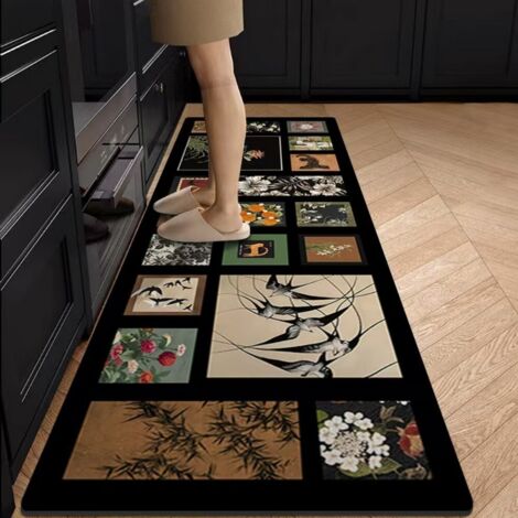 Ede Sables mouvants 4060cm (terre de diatomées) Tapis de sol de cuisine en terre de diatomées, résistant à l'usure et facile à nettoyer, idéal pour un usage domestique, à larges bandes, absorbant et a