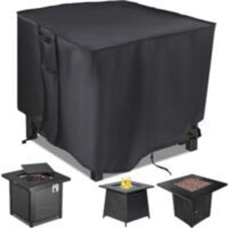 Ede Sollbry Housse de table carrée pour brasero à gaz 71 x 71 x 63 cm – Imperméable, coupe-vent, anti-UV, robuste pour meubles de foyer de terrasse