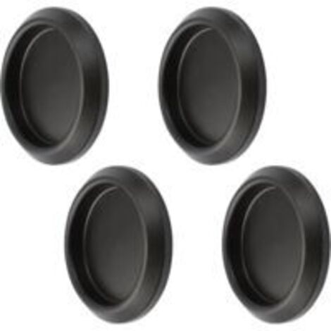 Ede Sollbry, lot de 4 poignées de meuble encastrées auto-adhésives en acier inoxydable - Poignées invisibles, noir mat, pour meubles de cuisine encastrés