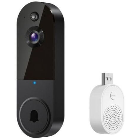 Ede Sonnette vidéo sans fil 1080p avec détection humaine intelligente par IA, alimentation par batterie, stockage dans le cloud, Wi-Fi 2,4 GHz et surveillance intérieure et extérieure